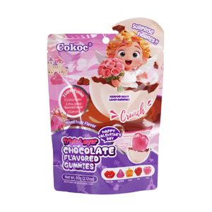 Cokoc Valentine's Day Triple-Layer Chocolate Flavored Gummies 60 gr