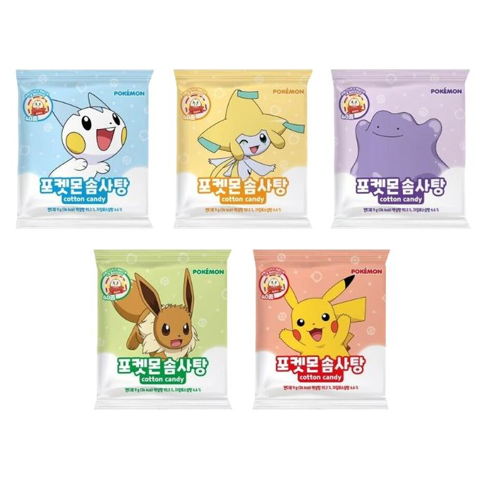Pokemon Cotton Candy With Characters Stickers 9 gr