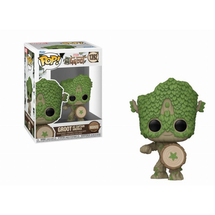 Funko Pop! Marvel We Are Groot-Captain America#1392 Bobble-Head Vinyl Figure