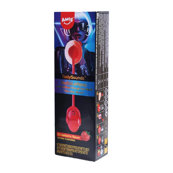 Lollipop Strawberry Flavor With Ηip Hop Music 12 gr