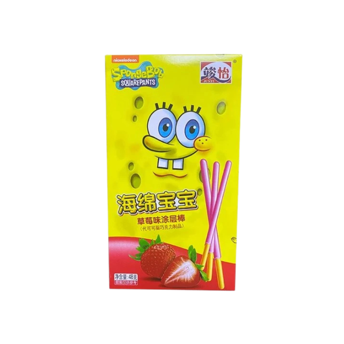 Junyi Strawberry Pocky Spongebob Coated Sticks 48g