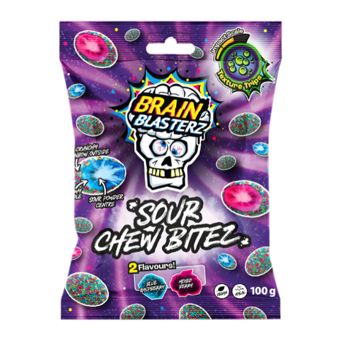 Brain Blasterz Sour Chew Bitez 100 gr