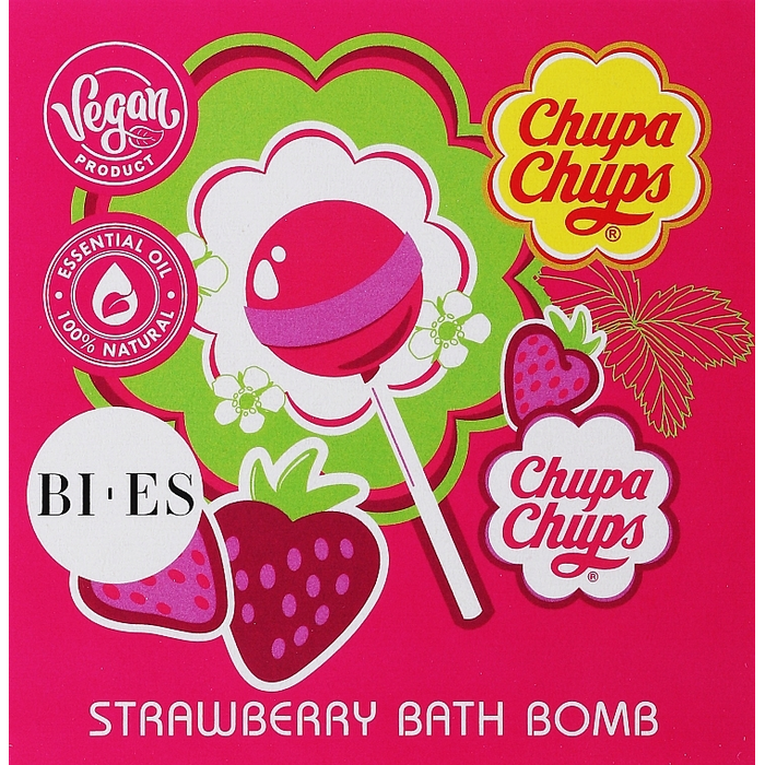 Chupa Chups effervescent bath bomb with strawberry scent 165g