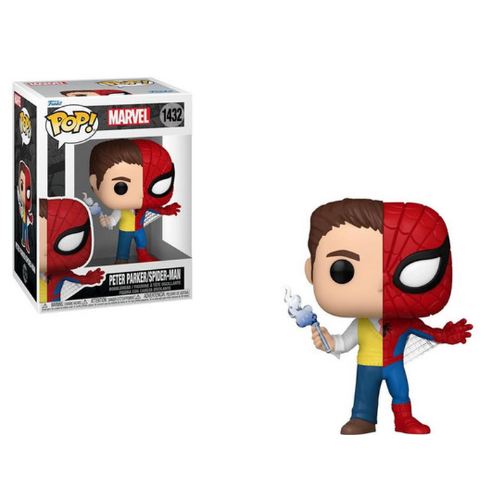 Funko Pop! Marvel Split-Peter Parker/Spider-Man# 1432 Bobble-Head Vinyl Figure