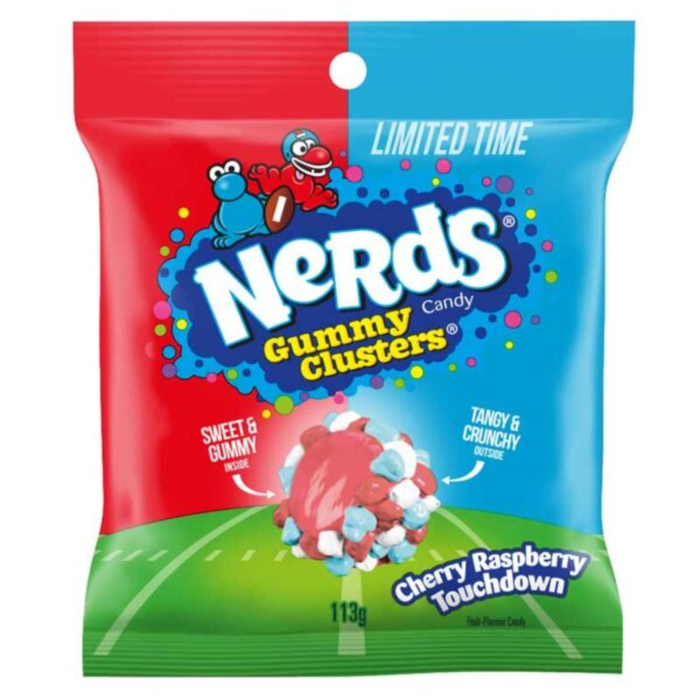 Nerds Gummy Clusters Nfl Cherry Raspberry Bag 113 gr